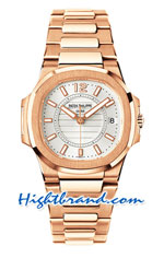 Patek Philippe Nautilus Rose Gold Ladies Swiss Replica Watch 07