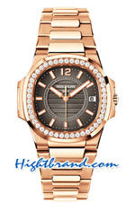 Patek Philippe Nautilus Rose Gold Ladies Swiss Replica Watch 11