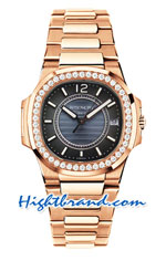 Patek Philippe Nautilus Rose Gold Ladies Swiss Replica Watch 12