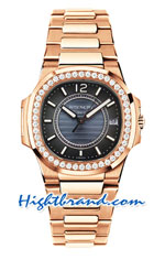 Patek Philippe Nautilus Rose Gold Ladies Swiss Replica Watch 12