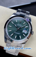 Rolex Datejust 41mm Green Dial Smooth-Edges VSF Swiss AAA Watch 03