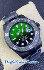 Rolex Submariner DiW Special DLC Coating Carbon Bezel Green Dial 40mm Swiss 3235 VSF Replica Watch 02