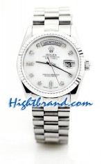 Rolex Day Date Silver Swiss Watch 8