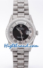 Rolex Replica Day Date Silver - Diamond 5