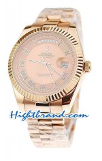 Rolex Replica Day Date Pink Gold Swiss Watch 1