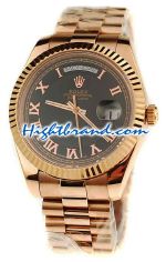 Rolex Replica Day Date Pink Gold Swiss Watch 7