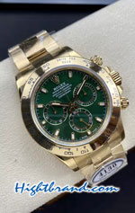 Rolex Daytona Loki Gold Green Dial Swiss Clean Replica Watch 06