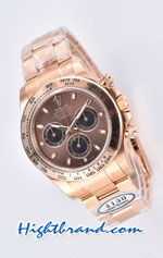 Rolex Daytona Everose Rose Gold Brown Dial Swiss Clean Replica Watch 06