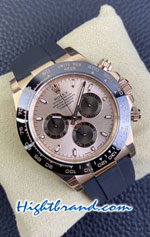 Rolex Daytona Rose Gold Ceramic Rose Gold Dial Rubble Swiss BT Replica Watch 08
