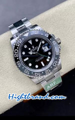Rolex GMT Masters II Black Grey Ceramic Green Hand Swiss AR Replica Watch 01