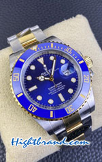 Rolex Submariner Two Tone Gold 3235 Blue Dial Swiss Clean Replica Watch 4