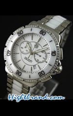 Tag Heuer Formula 1 Chronograph White Ceramic Diamond Ladies 40mm Swiss Replica Watch 01
