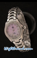 Tag Heuer Link Pink Dial Ladies 26mm Swiss Replica Watch 06