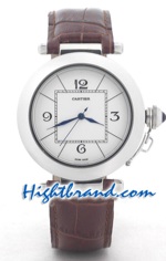 Cartier Replica De Pasha Brown Leather 1
