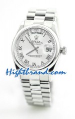 Rolex Day Date Silver Swiss Watch 4