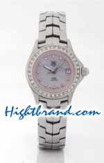 Tag Heuer Link Diamond Pink Dial Ladies Watch 04