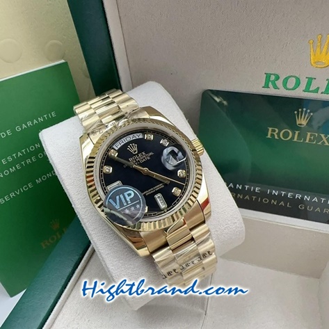Rolex Day Date Gold Black Dial 36mm Replica Watch 15